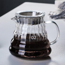 Cafetière à filtre en verre gris à rayures avec support en bois