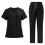 Women's Solid Scrubs Set Black L 1