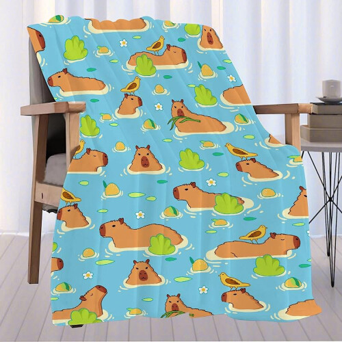 Couverture Capybara Love pour filles 101,6 x 127 cm 1
