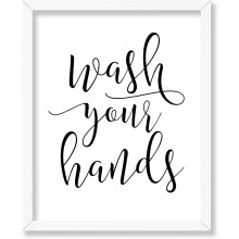 Affiche vintage minimaliste « Lavez-vous les mains », impression typographique rétro, compatible avec la décoration murale de la salle de bain,