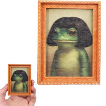 Funny Frog Fridge Magnets Vintage Art Style 3pcs