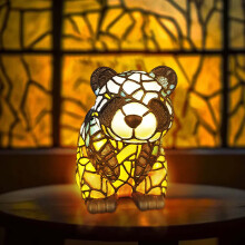 Animal Table Lamp Series, Retro Table Lamp, Stained Glass Panda Bedside Lamp Night Light, Tabletop Home Bedroom Decoration 2023 Sales
