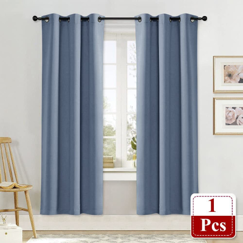 Painel de cortina blackout azul-pedra para cozinha, 42x72 polegadas 1