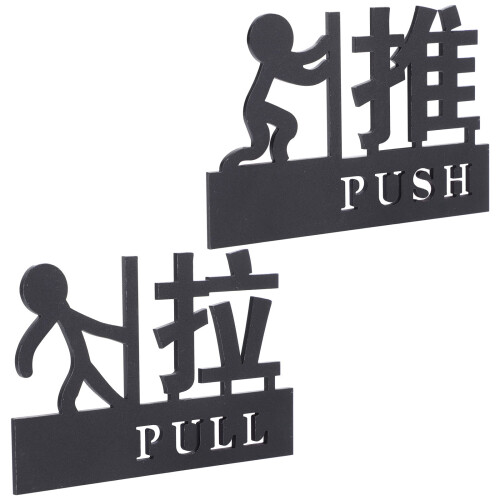 Glass Door Sign Set Acrylic Pull Push Indicator 2
