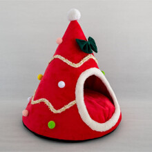 Dog Kennel Christmas Tree Style Warm Semi-closed Tent