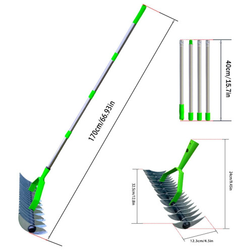 Εργονομική τσουγκράνα Colaxi από χάλυβα βαρέως τύπου 1,7 μ. 1