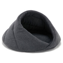 Bekväm kattgrottsäng varm fleece sovsäck för katter grotta och halvtäckt kuddsäng för husdjur, grå, medium