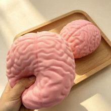 Stress Relief TPR Flour Brain Squishy Toy, Funny Decompression Squeeze Ball, Anxiety Calming Sensory Toy, Novelty Gag Gift for Adults Kids