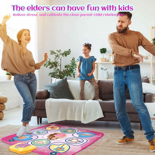 LNKOO Dance Mat Pink LED Electronic Play Mat 39"x34" 1