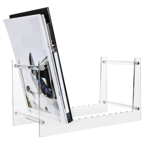 Clear vinyl record stand for desktop album storage 1