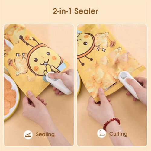 Mini bag sealer rechargeable handheld vacuum sealer white 2