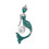 Broche de sereia com strass, verde, leve. 2