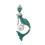 Broche de sereia com strass, verde, leve. 3