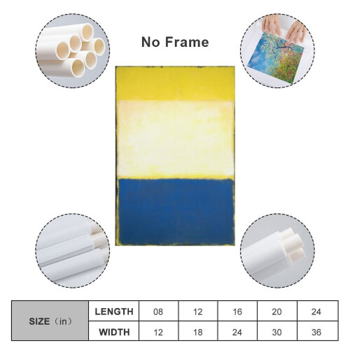 Affiche murale sur toile imprimée jaune blanc bleu sur gris 1