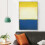 Affiche murale sur toile imprimée jaune blanc bleu sur gris 4