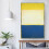 Affiche murale sur toile imprimée jaune blanc bleu sur gris 5