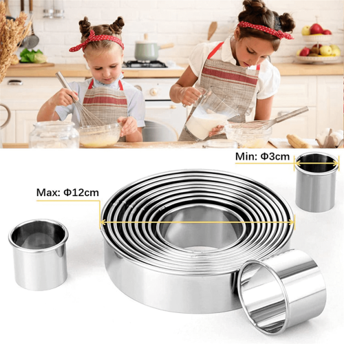 Ausstechformen-Set, rund, Edelstahl, 60-teilig 2