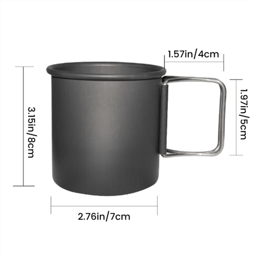 Campingbeker met opvouwbaar handvat, 300 ml, 2 stuks 2