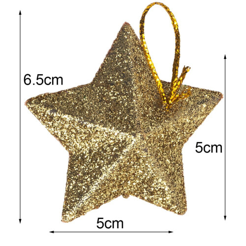 Julgranshänge gyllene stjärna 5-pack 1