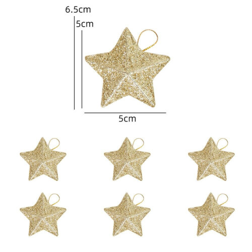 Julgranshänge gyllene stjärna 5-pack 2