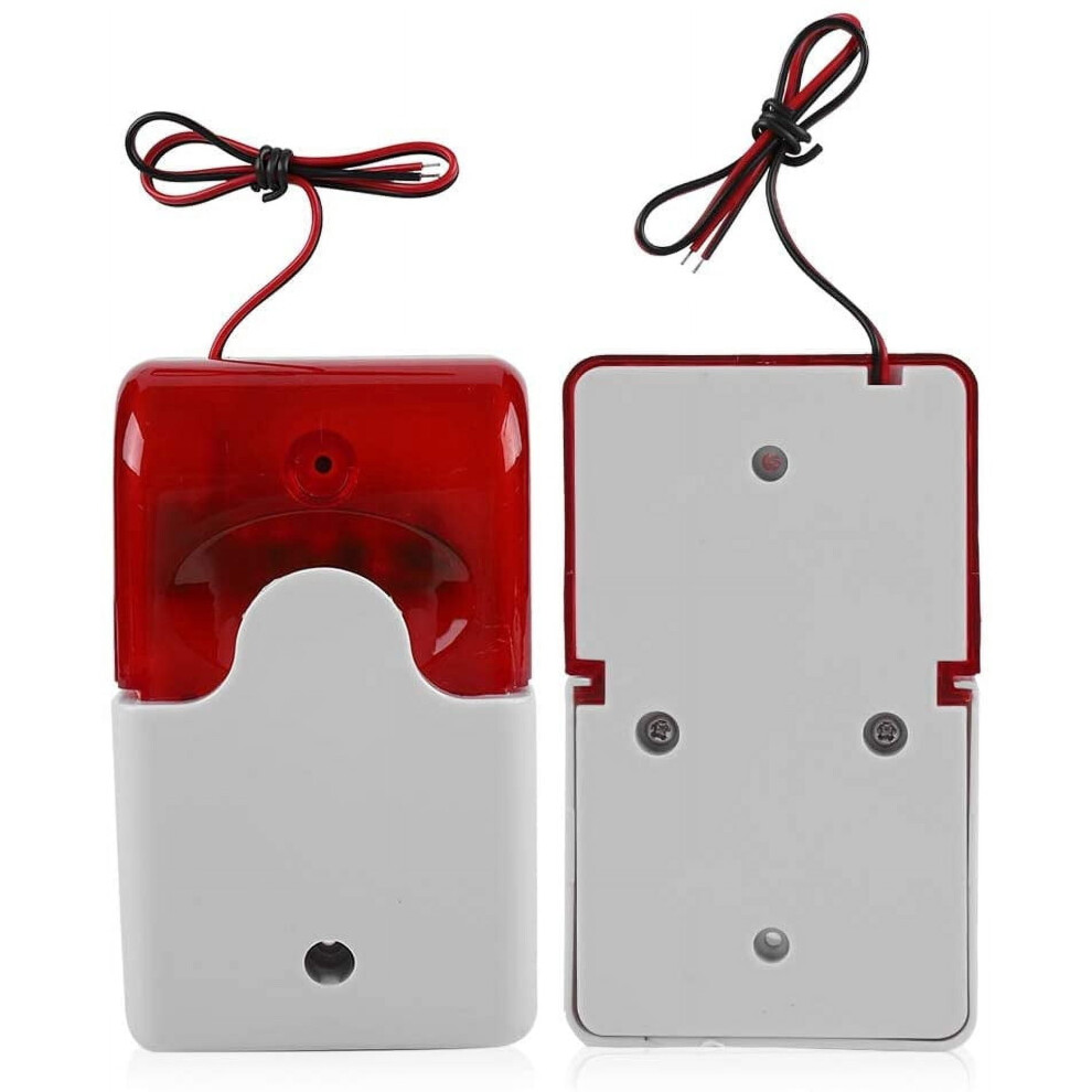Wired Strobe Siren Alarm 12V 115Db Red Flashing Light 393040989481