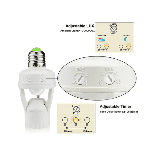 E27-lampfittingadapter met PIR-bewegingssensor AC100-240V 1