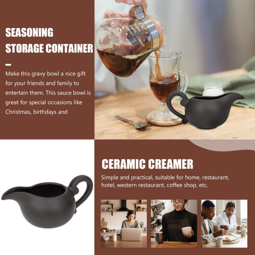 Ceramic milk jug small gravy boat with lid 2