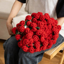 Rose Throw Blanket Red Polyester 24x24 inch