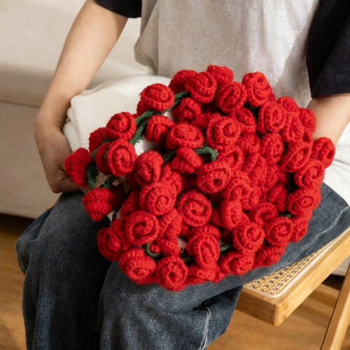 Rose Throw Blanket Red Polyester 24x24 inch