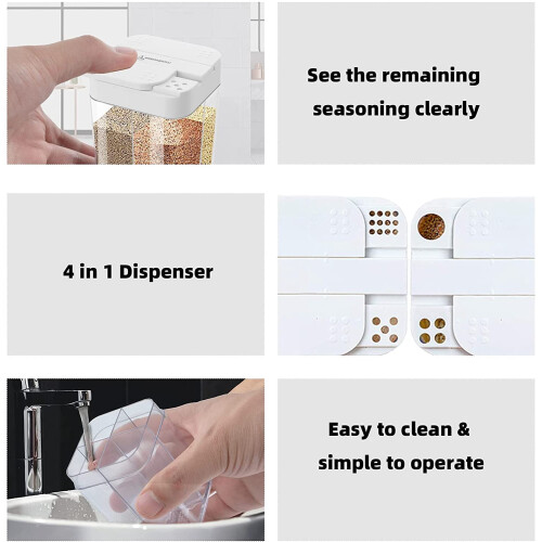 Plastic Spice Shaker Jar 4-in-1 Adjustable Holes 2 Pack 2