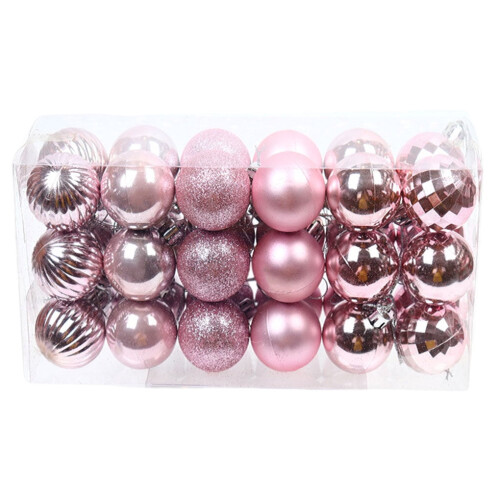 Rose Gold Plastic Christmas Balls 4cm 36 pcs 2