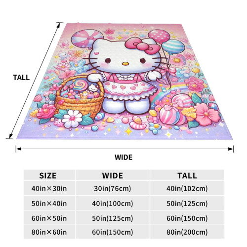 Couverture Hello Kitty en flanelle légère 102 x 76 cm 1