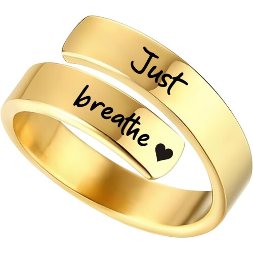 Δαχτυλίδι Just Breathe από ανοξείδωτο ατσάλι για γυναίκες – Ρυθμιζόμενο 2