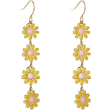 Daisy Drop Dangle Earrings for Women White Yellow Orange