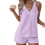Women's Soft Solid Lounge Set V-Neck Cami and Shorts with 4