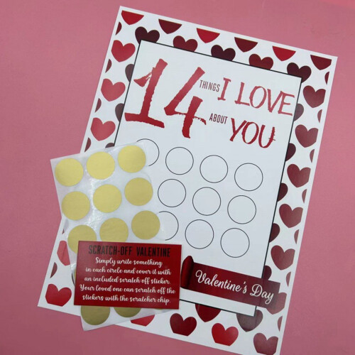 Valentine's Day Scratch-Off Gift Card with 14 Romantic Date