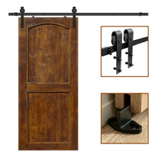 Sliding Barn Door Kit 6.6FT/200CM Black Heavy Duty Barn Door Sliding Hardware Track Kit for Single Wood Door 100CM Wide