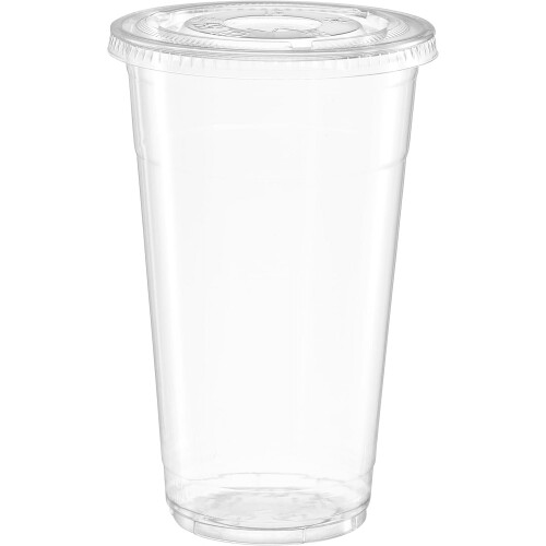 Clear Plastic Cups with Flat Lids24oz100Count 1