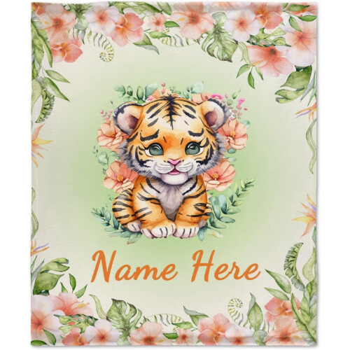 Deer Floral Personalized Blanket – Soft Lightweight Throw
