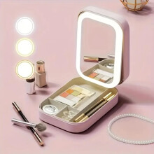 LED Makeup Mirror Portable Dimmable Touch 360 Rotation