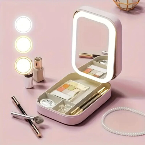 LED Makeup Mirror Portable Dimmable Touch 360 Rotation