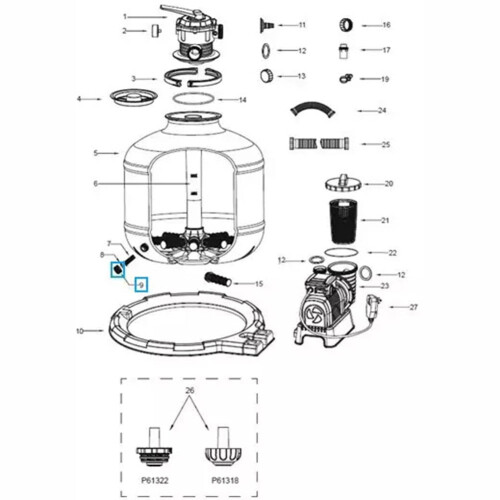 Sandpumpfilterlock för P6580 2,006/3,028 l/h 2