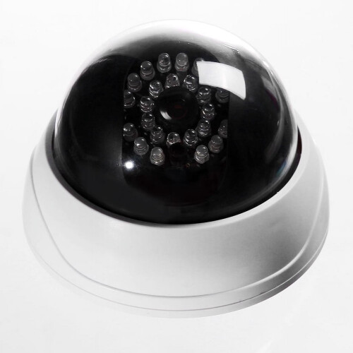 Fausse caméra de sécurité dôme factice pour intérieur avec LED infrarouges blanches 2