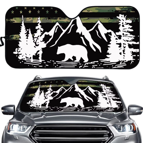 American Flag Camouflage Car Sun Shade 1 Pack