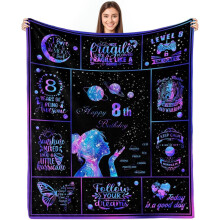 Couverture jetée pour le 8e anniversaire d'une fille, 152 x 203 cm