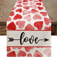 Chemin de table pour la Saint-Valentin, guirlande à carreaux Buffalo en forme de cœur