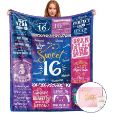 Couverture Sweet16 pour filles, 152 x 203 cm, avec boîte cadeau