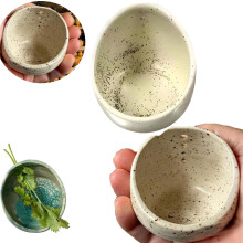 Ceramic Herb Stripper Bowl Handmade 2 pcs