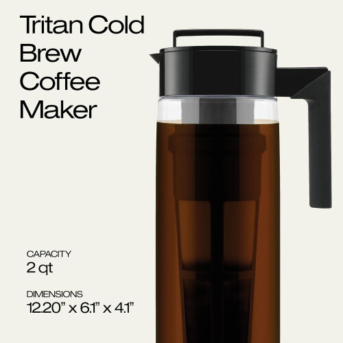 Takeya Deluxe Cold Brew Coffee Maker Black 2 Quart 1