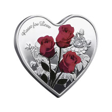 Rose-Plated Heart Coin Set for Couples, 52 pcs